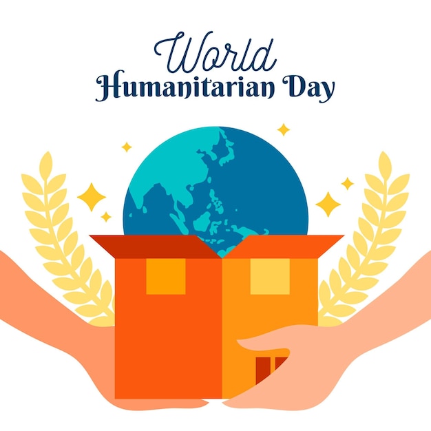 Gratis vector wereldviering van de humanitaire dag