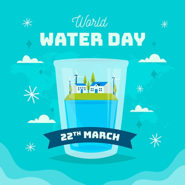 Gratis vector wereldwaterdag evenement
