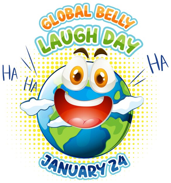Gratis vector wereldwijd belly laugh day-bannerontwerp