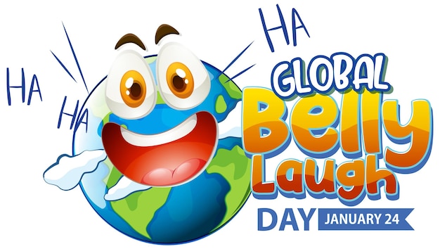 Gratis vector wereldwijd belly laugh day-bannerontwerp