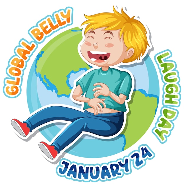 Gratis vector wereldwijd belly laugh day-bannerontwerp