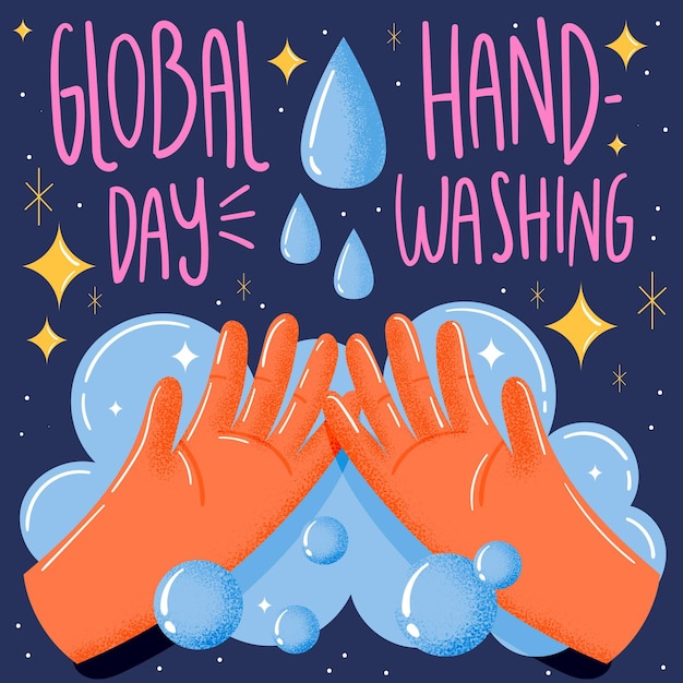 Gratis vector wereldwijd handenwasdag concept