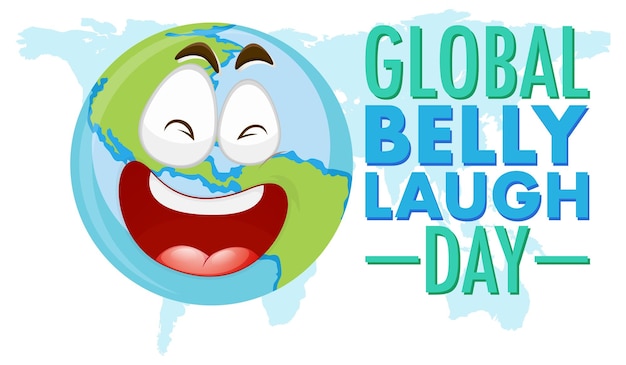 Gratis vector wereldwijde buik lach dag logo banner