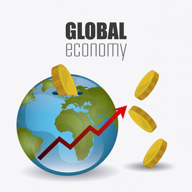 Wereldwijde economie, geld en zakelijk ontwerp.
