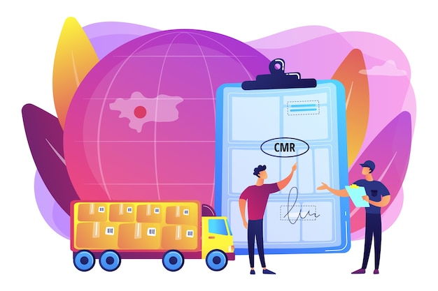 Wereldwijde illustratie van logistiek en distributiecontracten