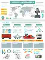 Gratis vector wereldwijde logistiek infographics