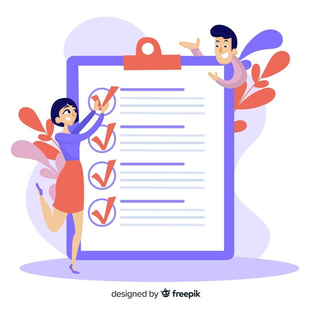 Werk team check lijst gigantische checklist