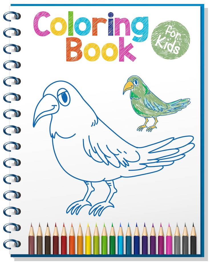 Gratis Vector werkblad kleurboek voor kinderen