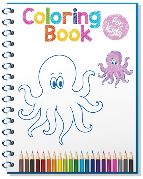 Gratis vector werkblad kleurboek voor kinderen