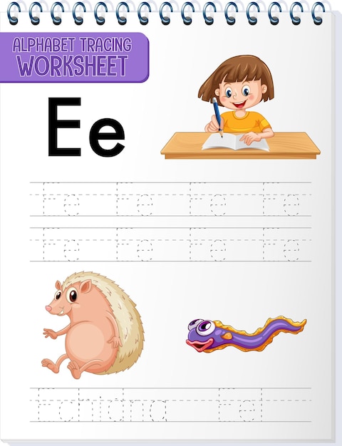 Werkblad voor alfabetten met letters en woordenschat