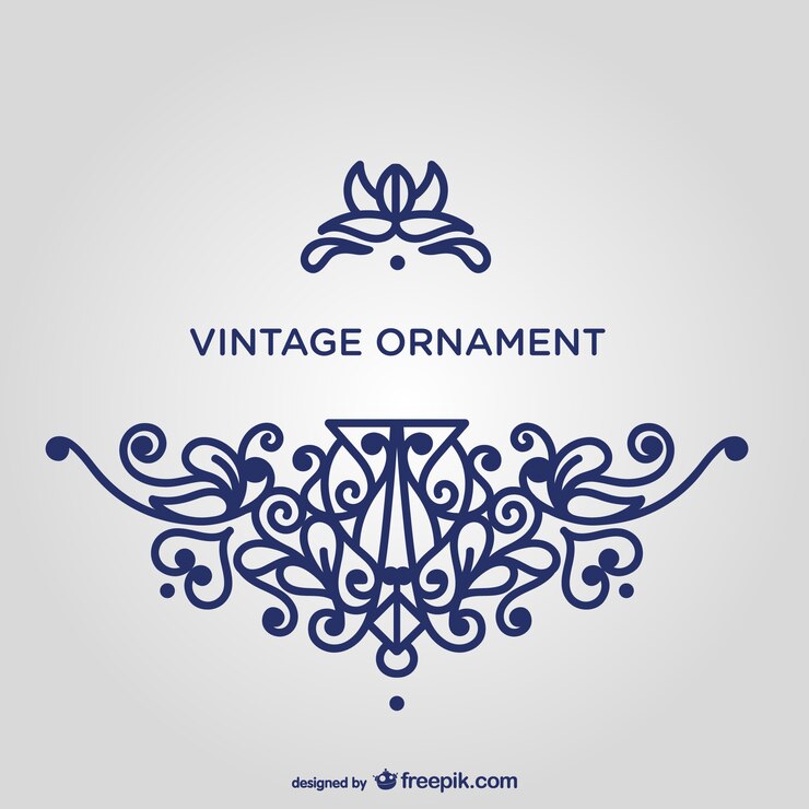 Gratis Vector wervelen blauwe ornament sjabloon