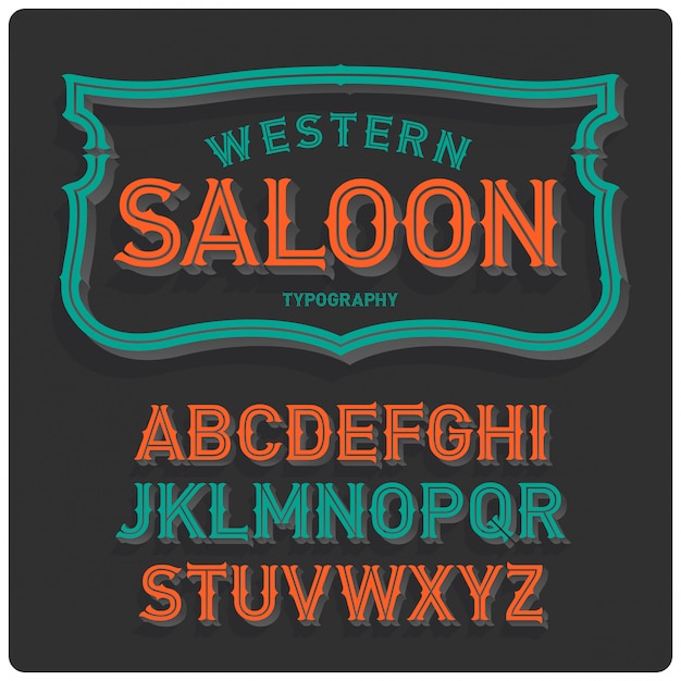 Gratis vector westerse stijl vintage lettertype