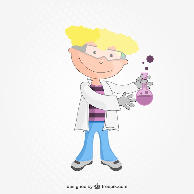 Gratis vector wetenschapper vector cartoon