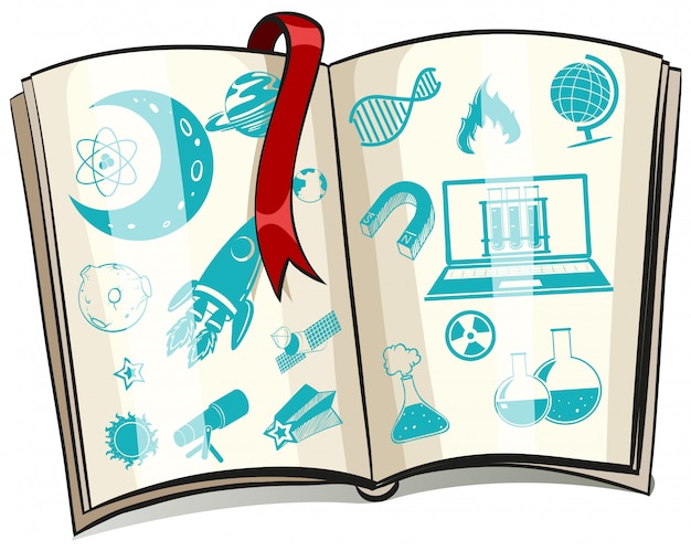 Gratis vector wetenschapssymbool op een boek