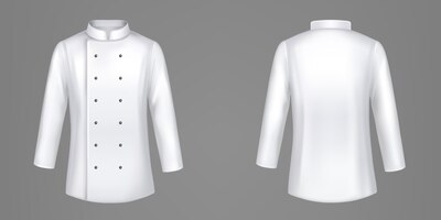 Gratis vector white chef jackets cook uniform formal shirt