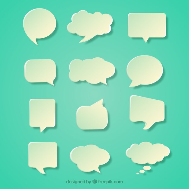 White paper speech bubbles