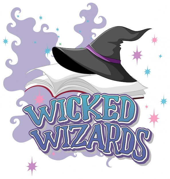 Gratis vector wicked wizards-logo op witte achtergrond