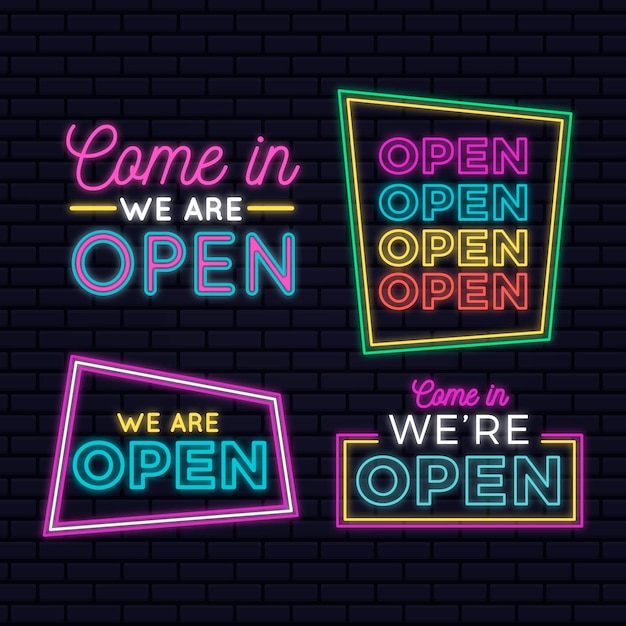 Wij zijn open neonreclame collectie