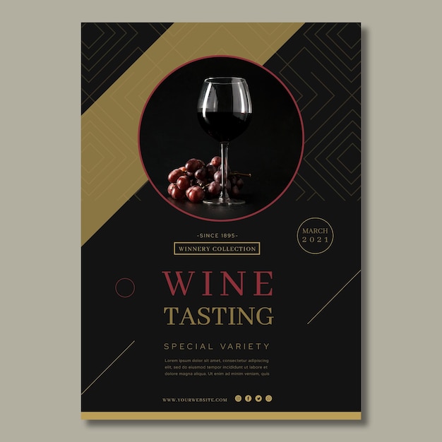 Gratis vector wijnproeverij advertentie poster sjabloon