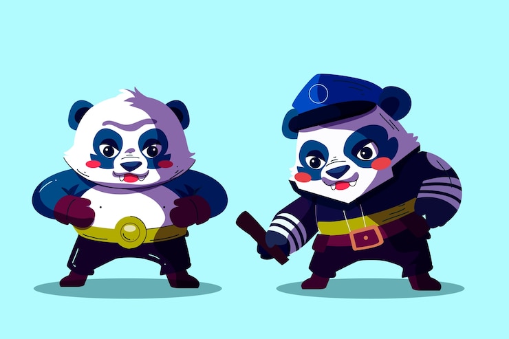 Gratis Vector wild dier doet menselijke activiteiten