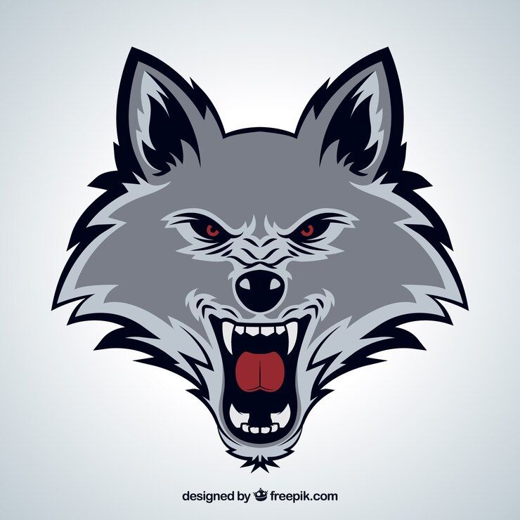 Gratis Vector wild wolf gezicht