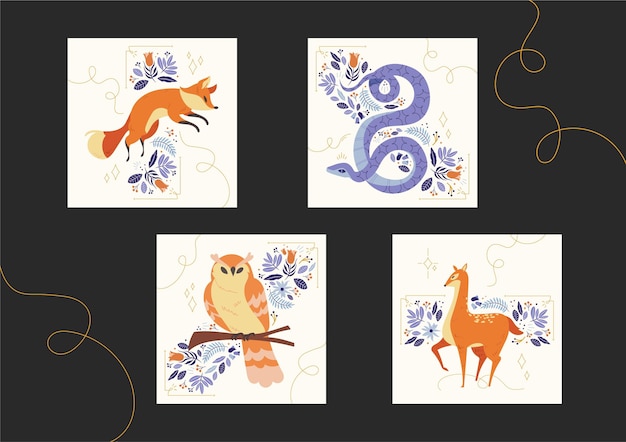 Gratis vector wilde dieren omvat collectie