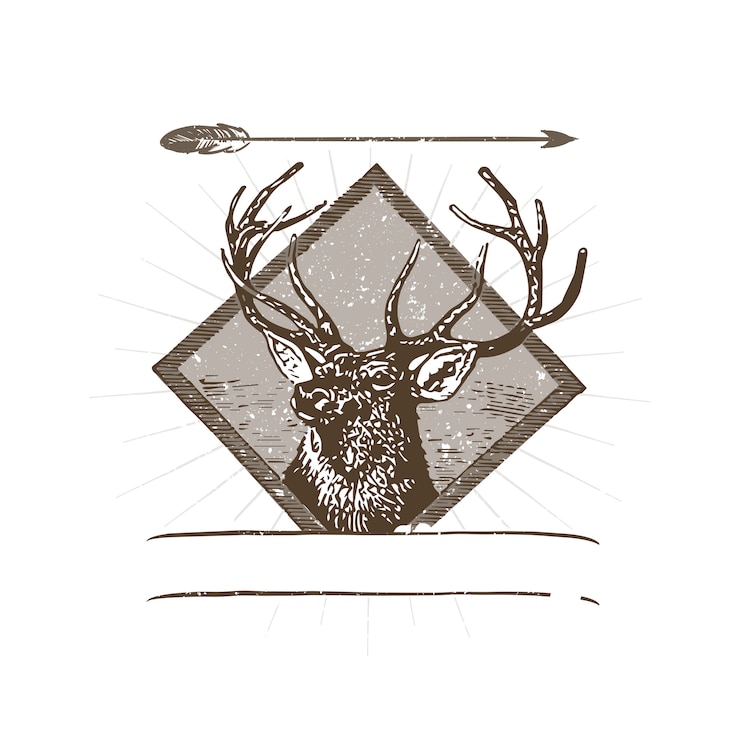 Gratis Vector wilde herten logo illustratie