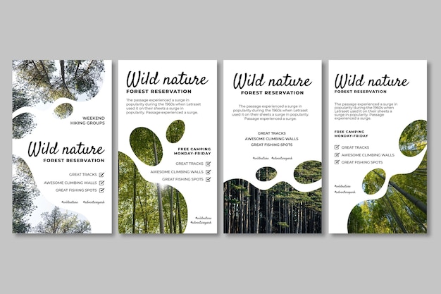 Gratis vector wilde natuur instagramverhalen