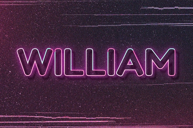 William naam lettertype blokletter typografie