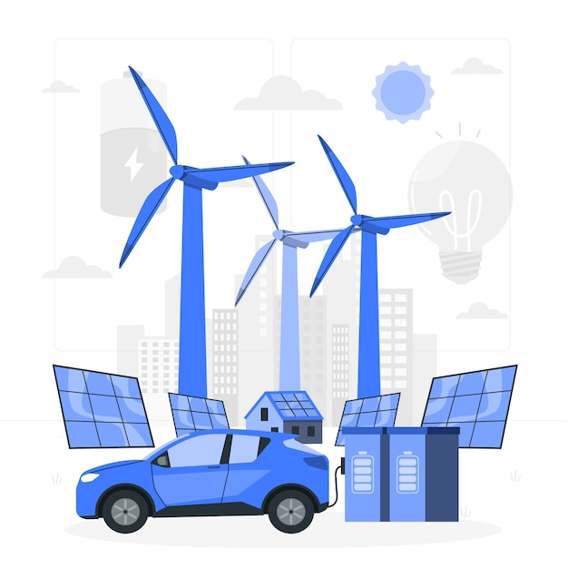 Gratis vector windenergie concept illustratie