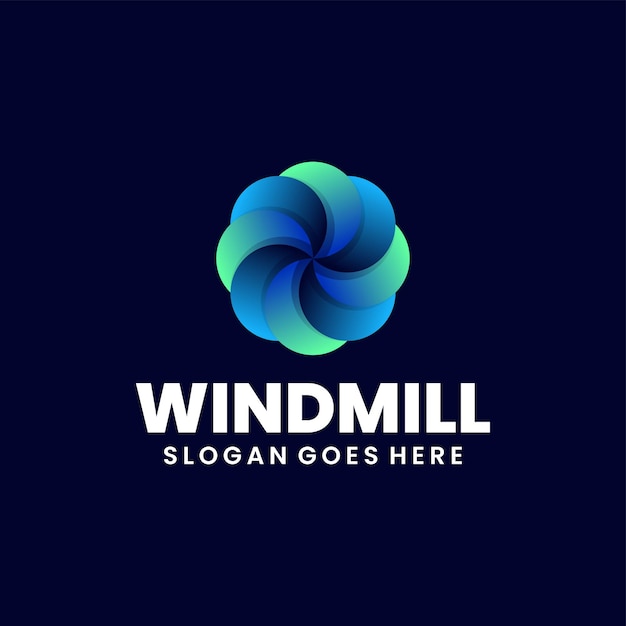 Gratis vector windmolen kleurrijk logo ontwerp