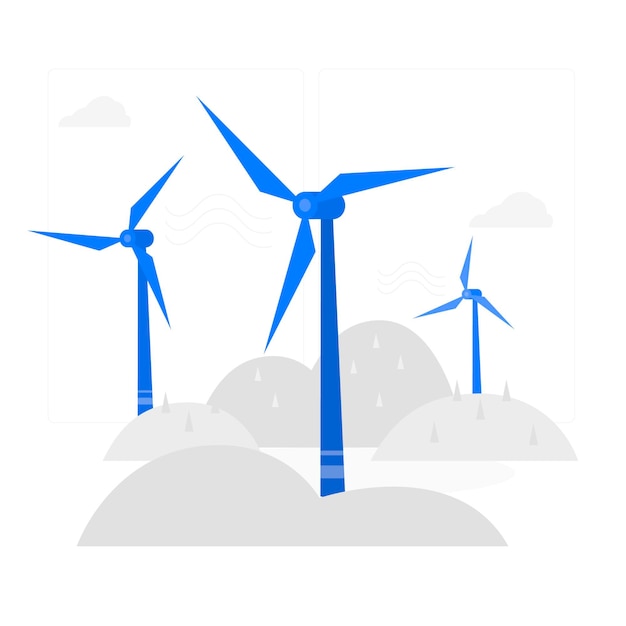 Gratis vector windturbine concept illustratie