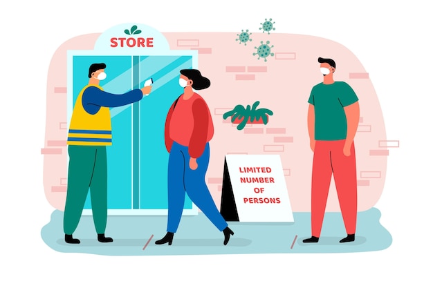 Gratis vector winkel met een beperkt aantal personen