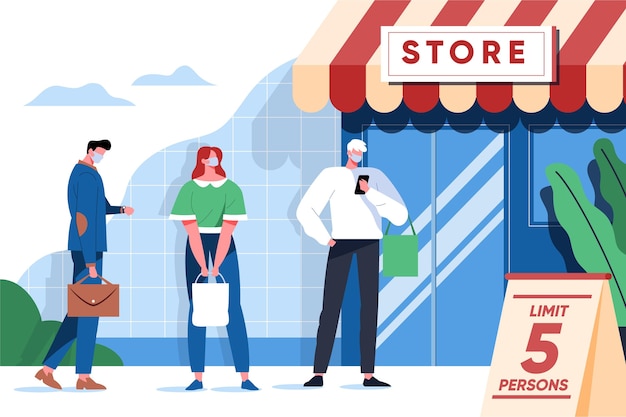 Gratis vector winkel met een beperkt aantal personen