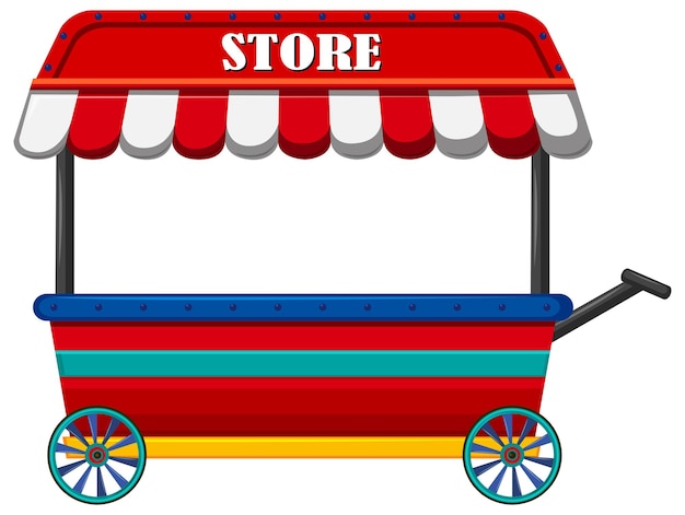 Gratis vector winkel op wielen met rood dak