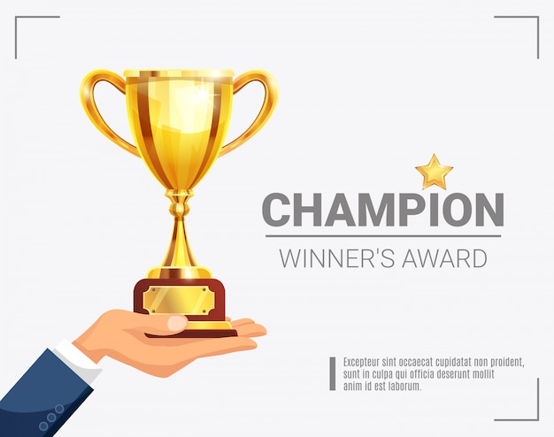 Winnaar award champion trophy-sjabloon