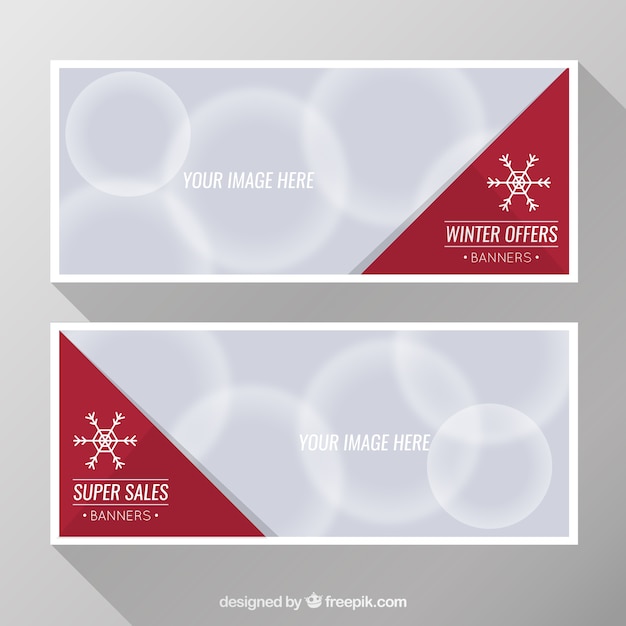 Gratis vector winter aanbiedingen banners