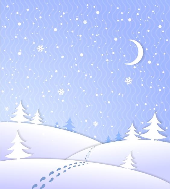 Gratis vector winter achtergrond met dalende sneeuw