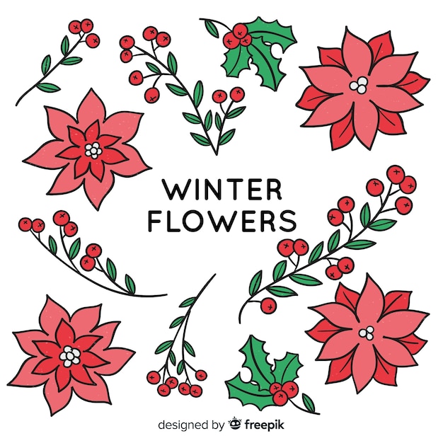 Winter bloemen collectie