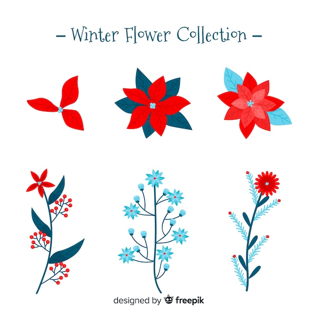 Gratis vector winter bloemencollectie