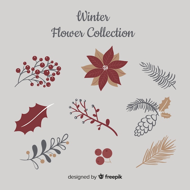 Gratis vector winter bloemencollectie