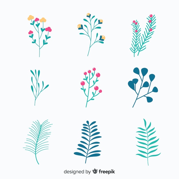 Gratis vector winter bloemencollectie