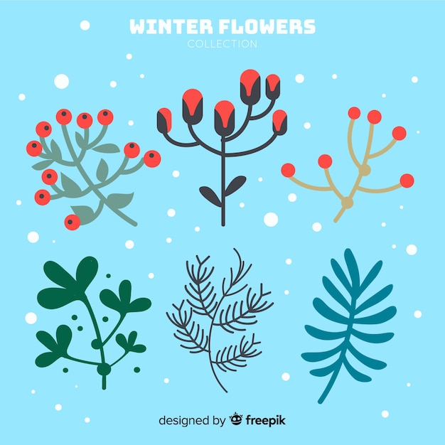 Gratis vector winter bloemencollectie