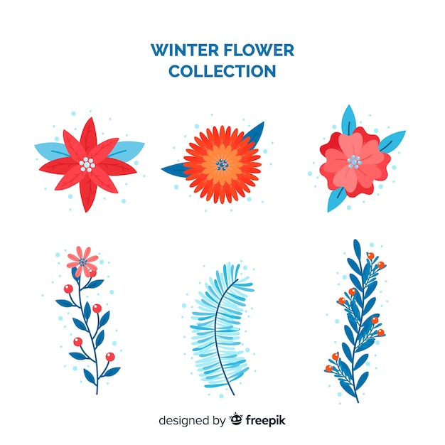 Gratis vector winter bloemencollectie