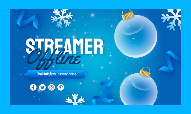 Gratis vector winter feest twitch achtergrond