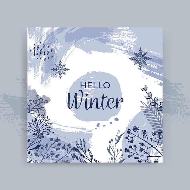 Gratis vector winter kaartsjabloon