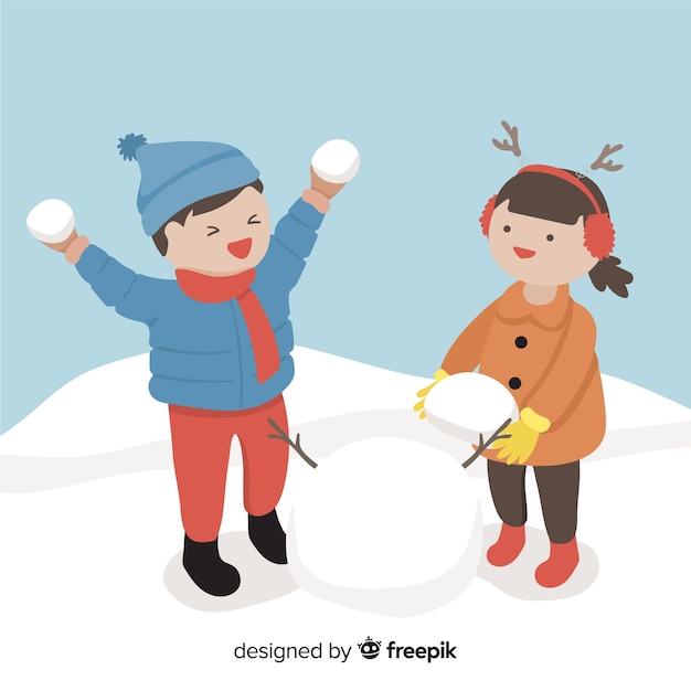 Gratis vector winter kinderen collectie