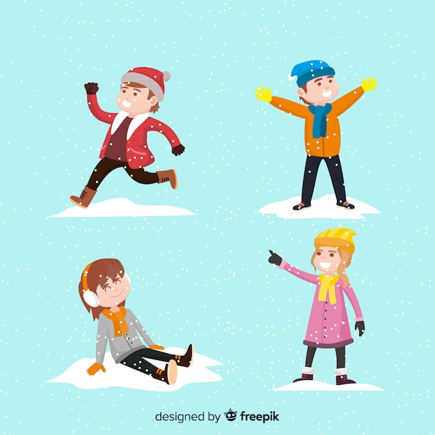 Gratis vector winter kinderen collectie