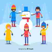 Gratis vector winter kinderen collectie