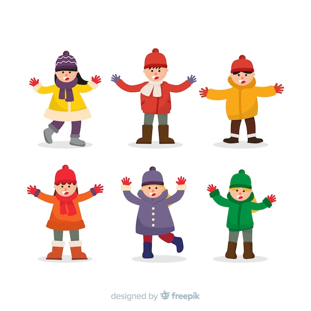 Gratis vector winter kinderen collectie